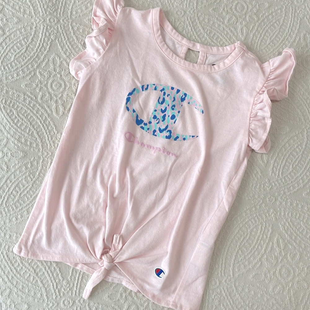 ⚡️⚡️⚡️Champion leopard ruffle sleeve shirt 4T